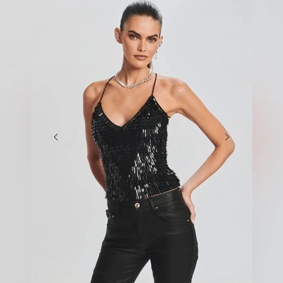 retrofete Darla feather sequin top - Picture 2 of 4